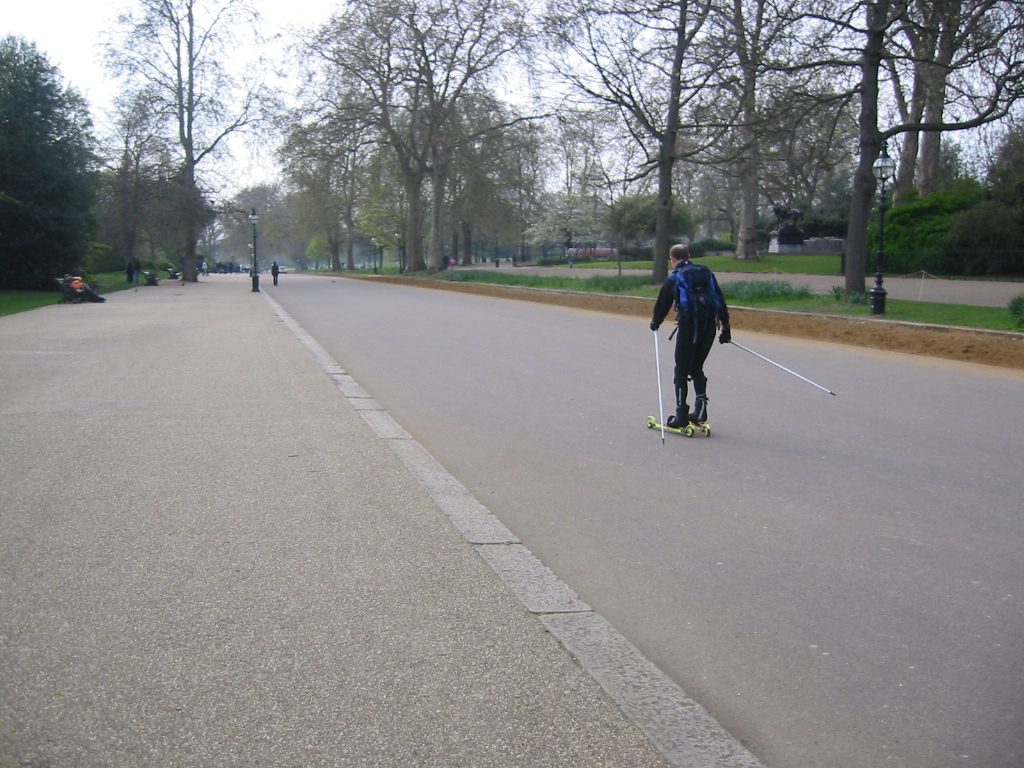 esquiando en Hyde Park