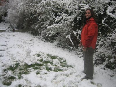 Paula gozando la nieve