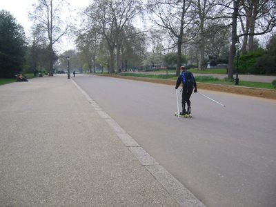 esquiando en Hyde Park